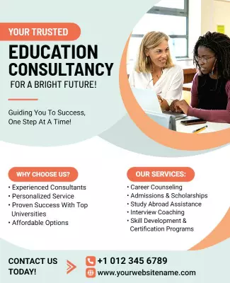 Vibrant Modern Education Consultancy Guidance Poster Template