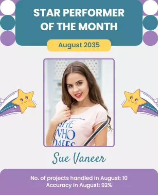Vibrant Monthly Recognition Star Performer Poster Template