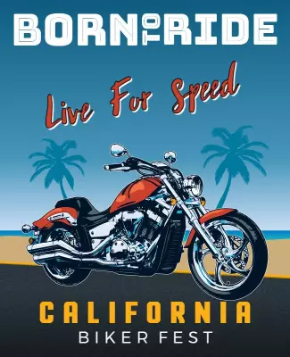 Vibrant Motorcycle Theme for California Biker Fest Poster Template