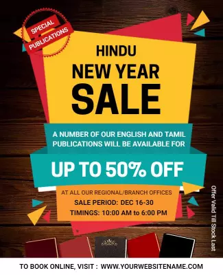 Vibrant Multi-Color Hindu New Year Sale Announcement Poster Template
