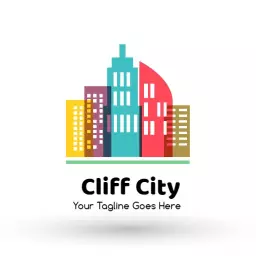 Vibrant Multi-Colored City Skyline Displaying Urban Life Logo Template