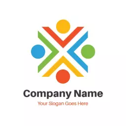 Vibrant Multi-Colored Design Representing Team Collaboration Logo Template