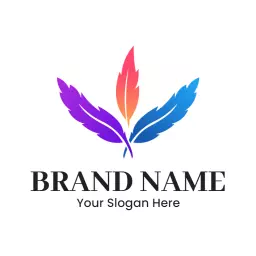 Vibrant Multi-Colored Feather Design Showcasing Gradient Logo Template