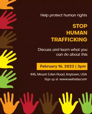 Vibrant Multi-Colored Human Rights Awareness Poster Template