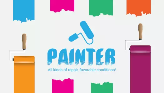 Vibrant Multi-Colored Painter Service Business Card Template