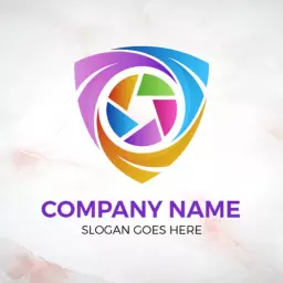 Vibrant Multi-Colored Shield Design for Security Logo Template