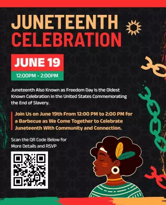 Vibrant Multicolor Juneteenth Celebration Event Poster Template