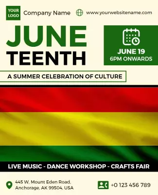 Vibrant Multicolored Celebration of Juneteenth Poster Template