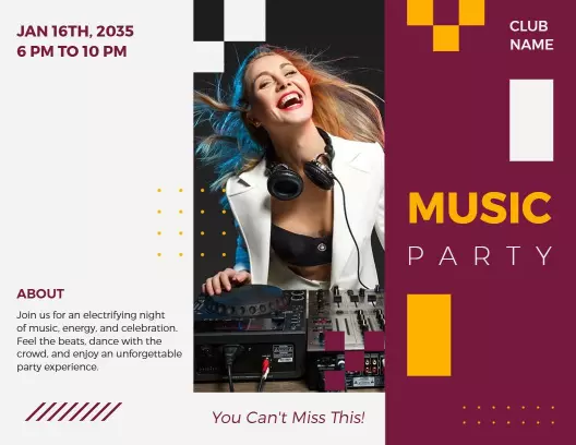 Vibrant Music Celebration Party Event Brochure Template