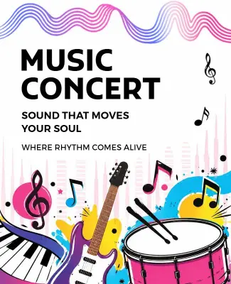 Vibrant Music Concert Event Poster Template