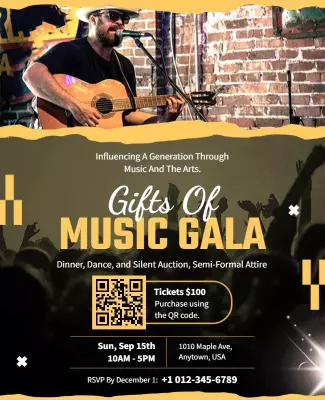 Vibrant Music Gala Dinner and Dance Event Poster Template