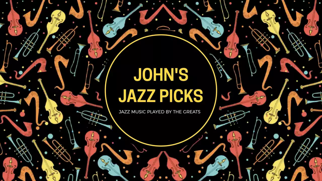 Vibrant Musical Instruments in Jazz Theme YouTube Banner Template