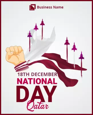 Vibrant National Day Celebration in Qatar Poster Template