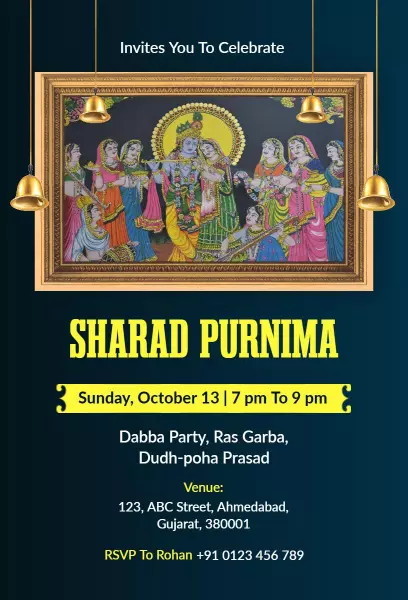 Vibrant Navaratri Ras Garba Festivity Invitation Template