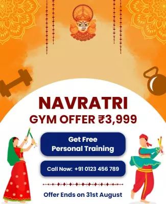 Vibrant Navratri Festival Gym Offer Poster Template