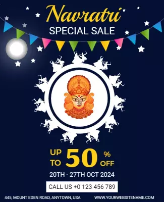 Vibrant Navratri Festival Special Sale Poster Template