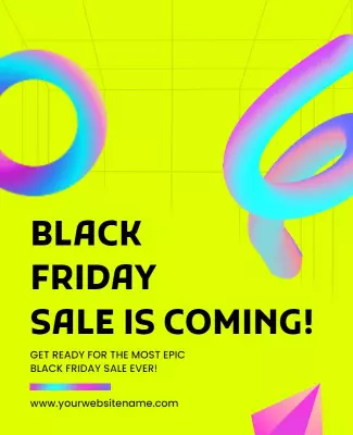 Vibrant Neon Abstract Black Friday Sale Poster Template