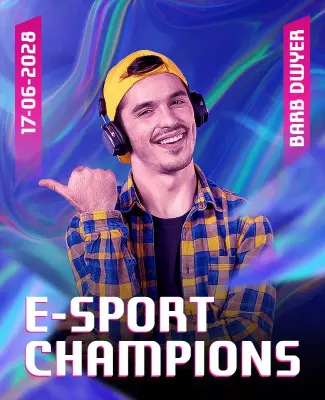Vibrant Neon E-Sport Champions Gaming Event Poster Template