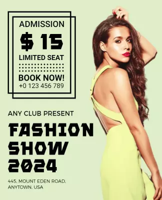 Vibrant Neon Fashion Event Showcase Poster Template