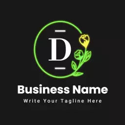 Vibrant Neon Floral Elements for Modern Logo Design Logo Template
