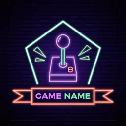 Vibrant Neon Game Controller with Retro Gaming Theme Logo Template