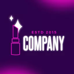 Vibrant Neon Glamour with Lipstick Design for Beauty Logo Template