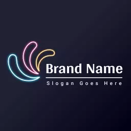 Vibrant Neon Light Design Enhancing Brand Identity Logo Template