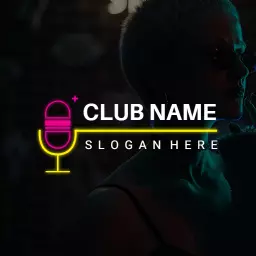 Vibrant Neon Light Design Representing Nightclub Experience Logo Template