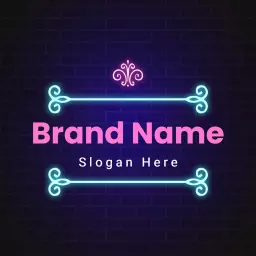 Vibrant Neon Lighting Displaying Brand Identity Logo Template