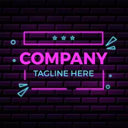 Vibrant Neon Pink and Blue Design Perfect for Events Logo Template
