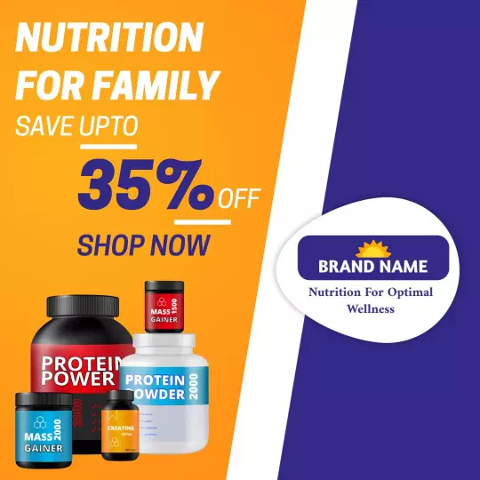 Vibrant Nutrition for Family Savings and Health Boost Ad Template