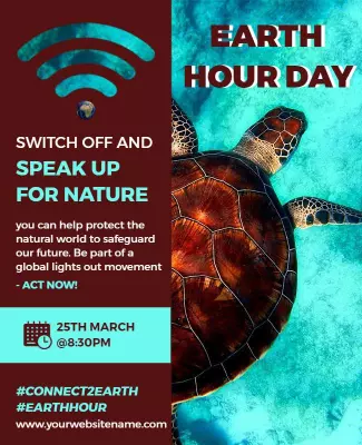 Vibrant Ocean Conservation Earth Hour Day Poster Template