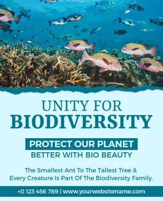 Vibrant Ocean Life Biodiversity Conservation Poster Template