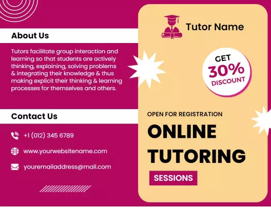 Vibrant Online Tutoring Programs and Benefits Brochure Template