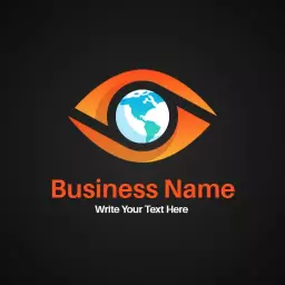 Vibrant Orange and Black Gradient Eye Design Logo Template