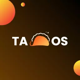 Vibrant Orange and Black Graphic Design Showcasing Tacos Logo Template