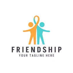 Vibrant Orange and Blue Design Celebrating Friendship Logo Template