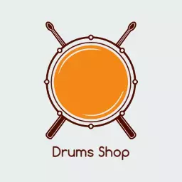 Vibrant Orange and Brown Drum Design for Band Logo Template