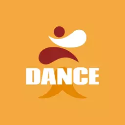 Vibrant Orange and White Dance Movement Celebration Logo Template