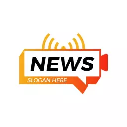 Vibrant Orange and Yellow News Alert Conversation Logo Template
