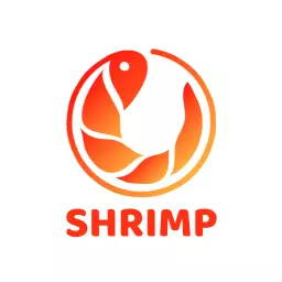 Vibrant Orange and Yellow Shrimp Design Representing Seafood Logo Template