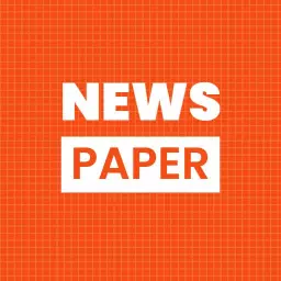 Vibrant Orange Background Showcasing Latest News Newspaper Logo Template