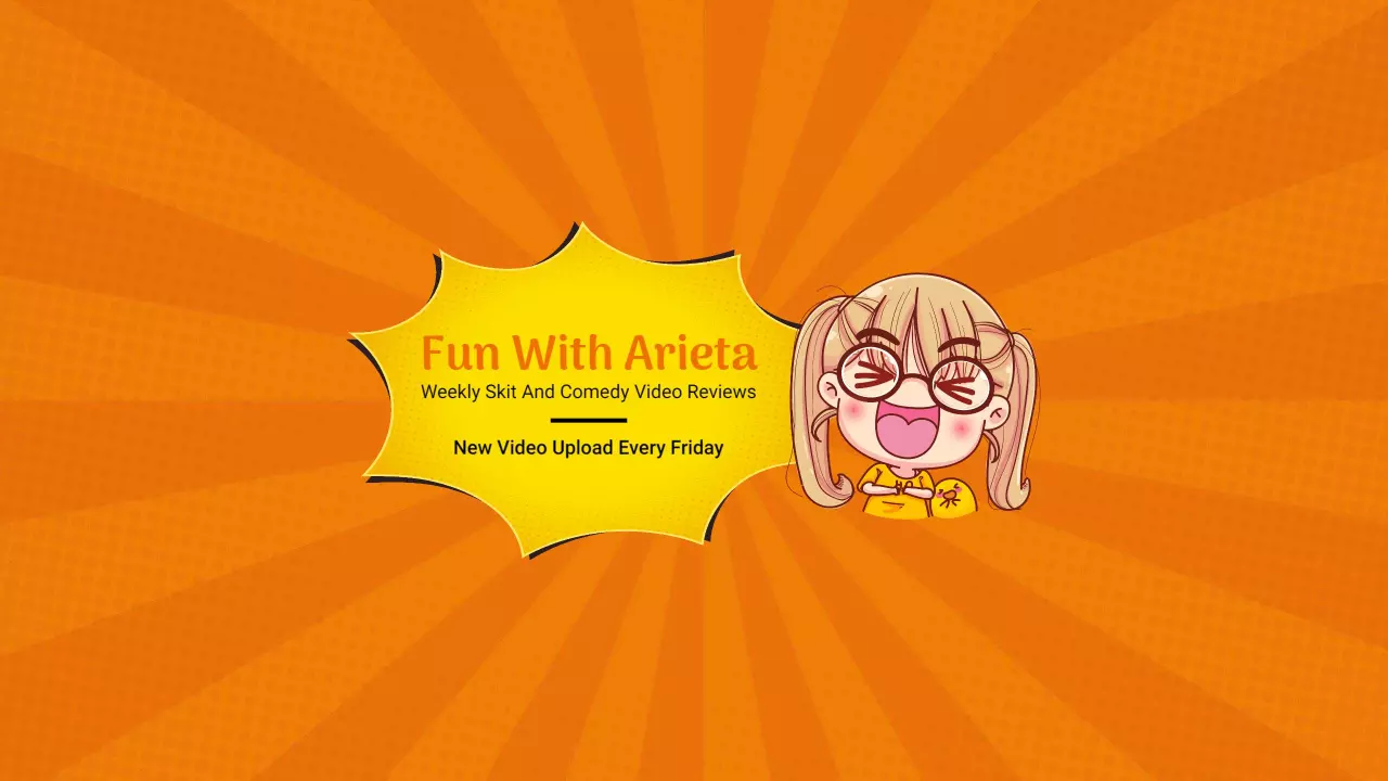 Vibrant Orange Background with Fun YouTube Skit Banner Template
