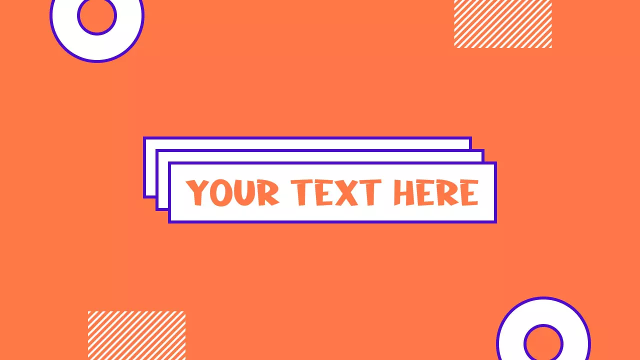 Vibrant Orange Background with Playful Shapes YouTube Banner Template