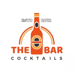 Vibrant Orange Beer Bottle Representing Wine Bar Logo Template