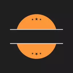 Vibrant Orange Blank Circle Design with Stars and Stripes Logo Template