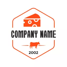 Vibrant Orange Cheese Design Highlighting Artisan Craft Logo Template