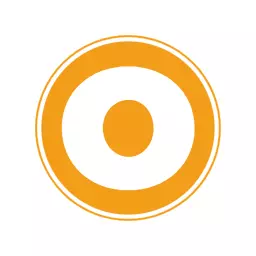 Vibrant Orange Circular Design Featuring Alphabet Elements Logo Template