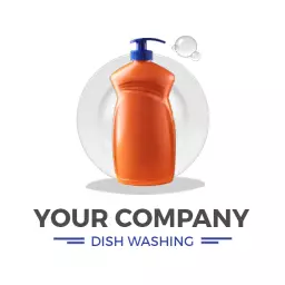 Vibrant Orange Dishwashing Liquid in Stylish Presentation Logo Template
