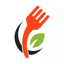 Vibrant Orange Fork Design Symbolizing Fresh Catering Logo Template